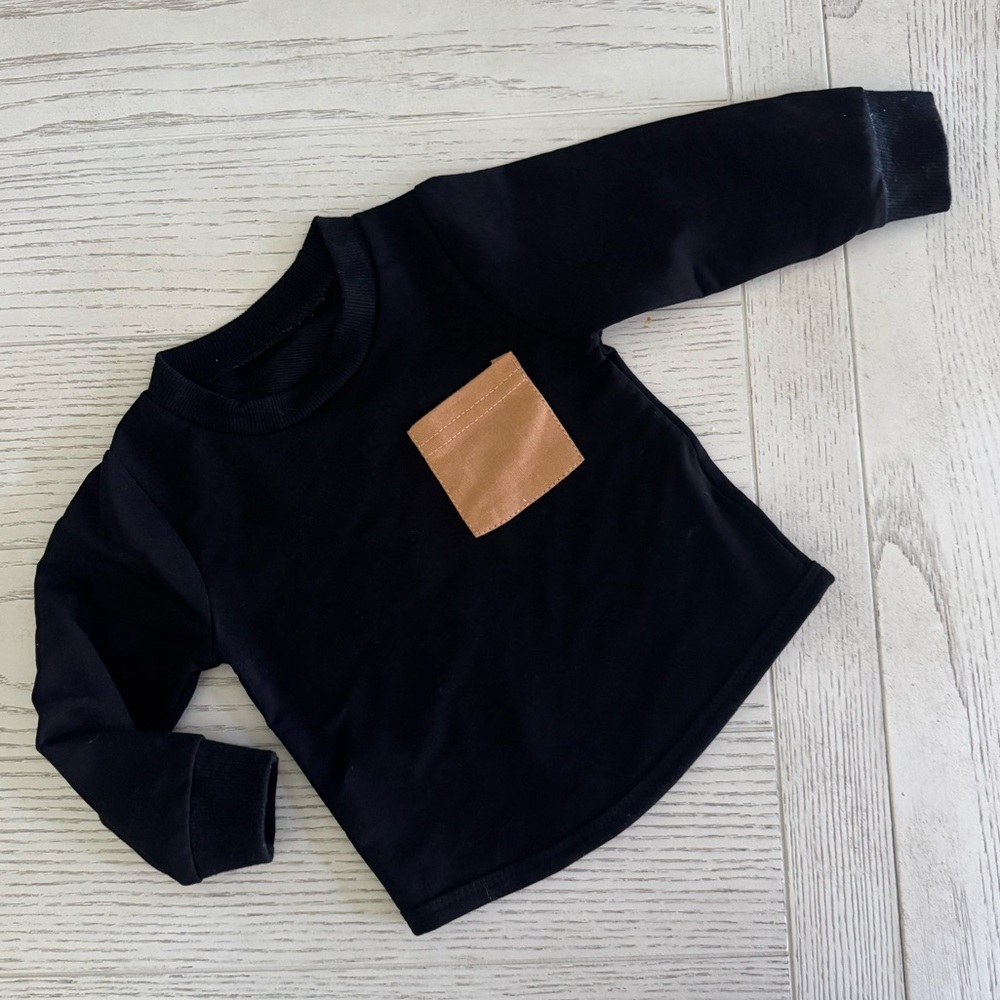 Black & Nude Colorblock Pocket Longsleeve